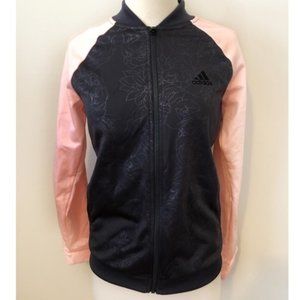 Adidas Pink Black Floral Embossed Track Jacket M